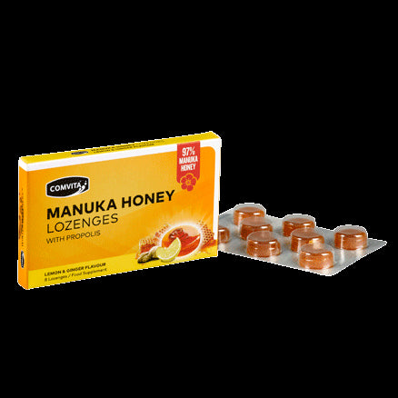 Comvita Lemon & Ginger Manuka Honey Lozenges, 8s