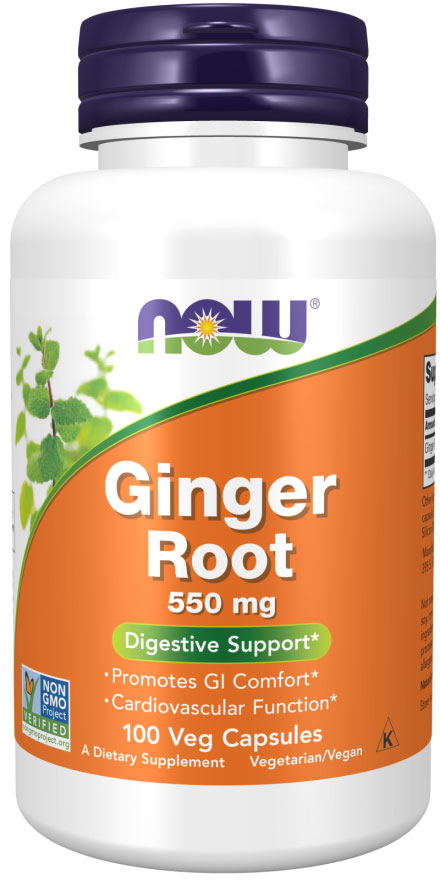Now Ginger Root 550 mg Veg Capsules 100