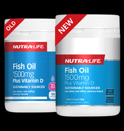 Nutralife Fish Oil 1500mg + Vitamin D, 300 capsules