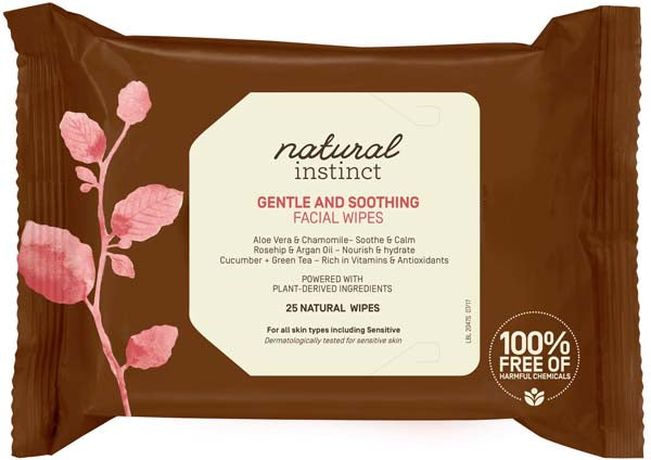Natural Instinct Gentle and Soothing Facial Wipes 25